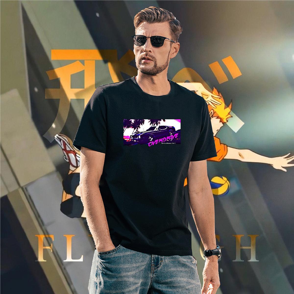 Brand car 100% Cotton 230g Tshirt for Man Woman Daily Wear Breathable Short Sleeve T-Shirts for Men New Plus Size Cartoon Tees