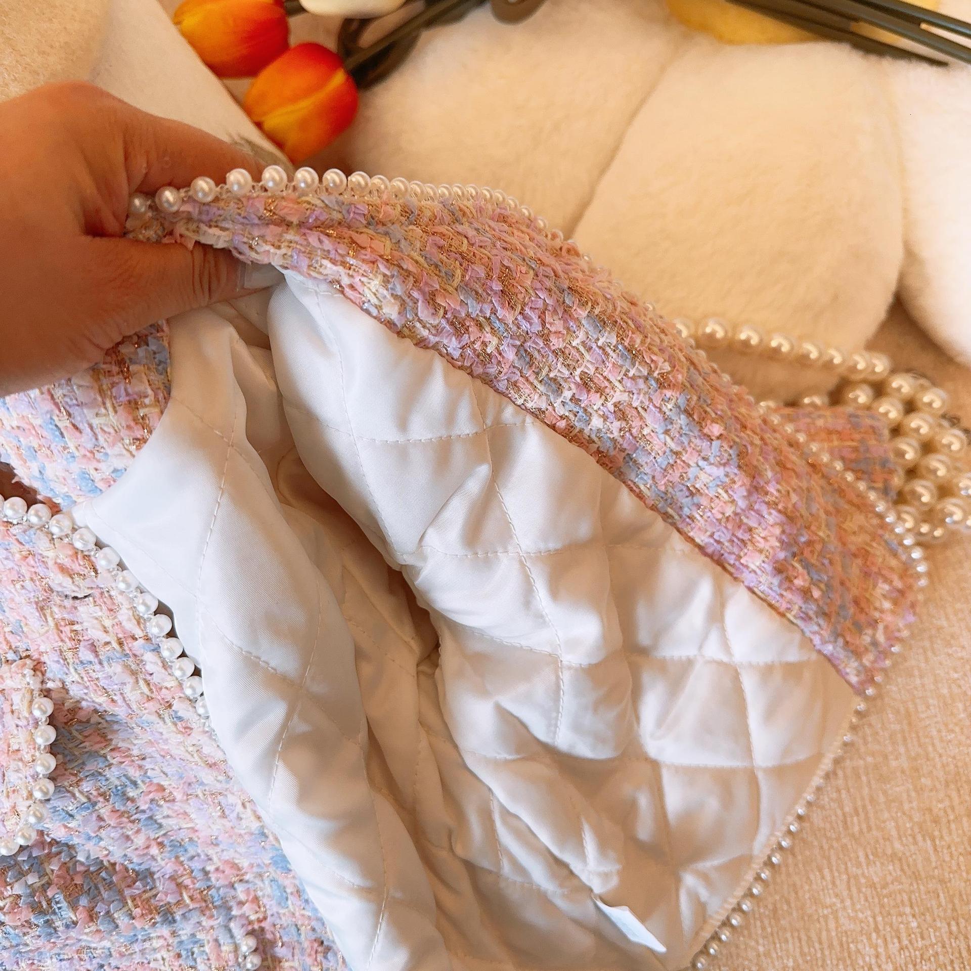 New Children's Clothing Light Small Fragrant Style Women's Autumn and Winter Heavy Weaving Top Skirt Clip Cotton Two Piece Set F66-08.20