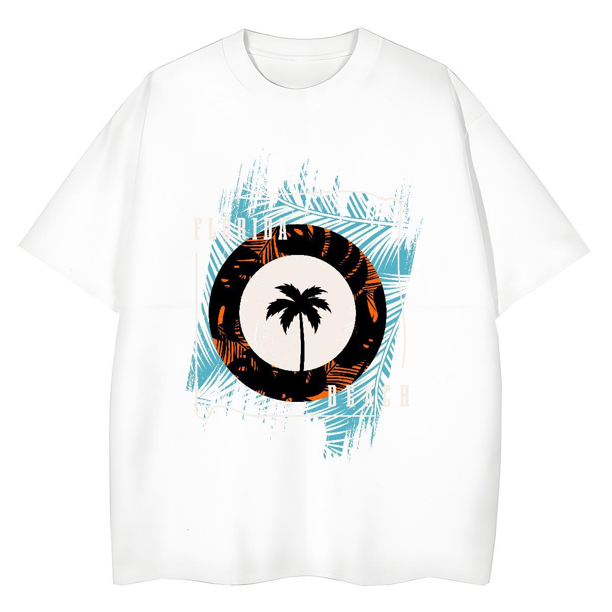 Brand Women Tees High Street Hip Hop Crew Neck Breathable Clothes Free Shipping 230g 100% Cotton tree White Plus Size Woman T Shirts