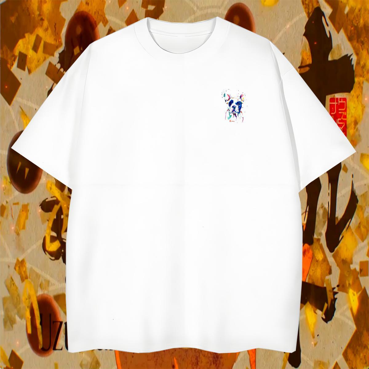 Comfortable Men Clothes T-Shirt Street Wear 230g 100% Cotton Asian Size O Neck Short Sleeves coloful dog T Shirts Men Fashion Casual Top Tees