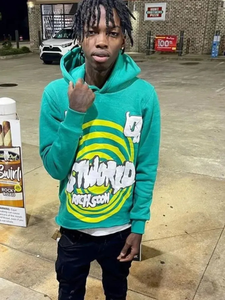 Aesthetic High Street Colorful Letter Oversized Hoodie Women Y2K Vintage Harajuku Casual Loose Pullover Men Sweatshirt Top 240820