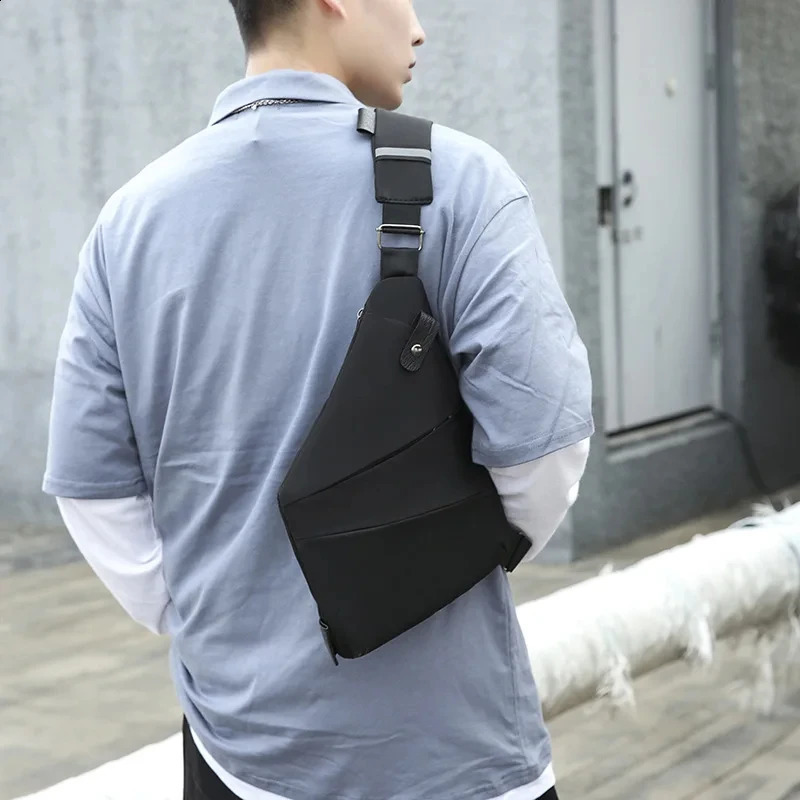 Multifunction Chest Bags Anti Theft Single Crossobdy Bags for Men Male Cross Body Messenger Bag Burglarproof Shoulder Bag 240819