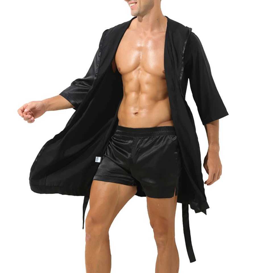 Mens pajamas hoodies loose satin pajamas cardigans pajamas pajamasW240719
