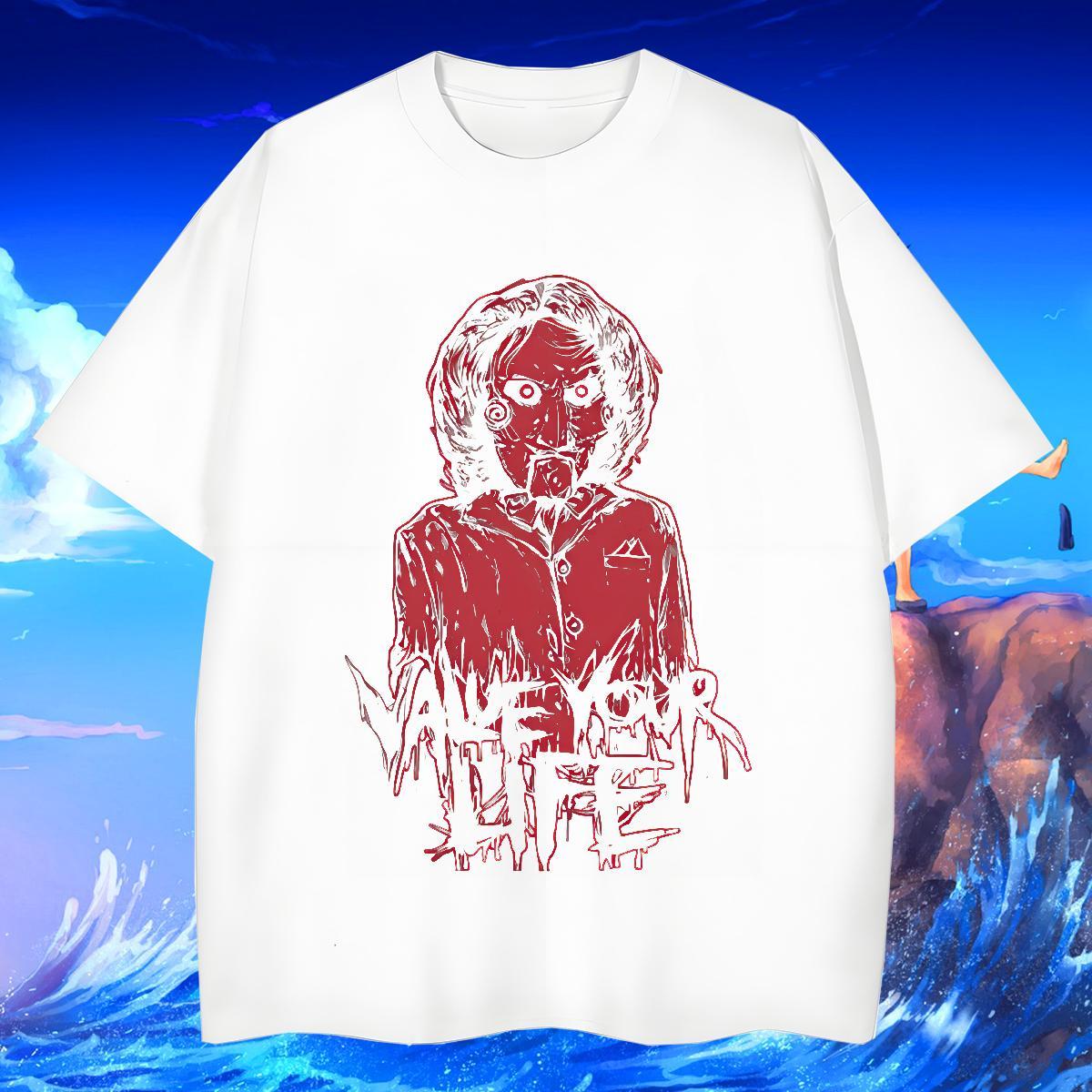 Mens T Shirts 100% Cotton 230g scary Spring Summer Breathable Crew Neck DIY Logo Oversized Men Tops Tees New Designer Tee Shirt