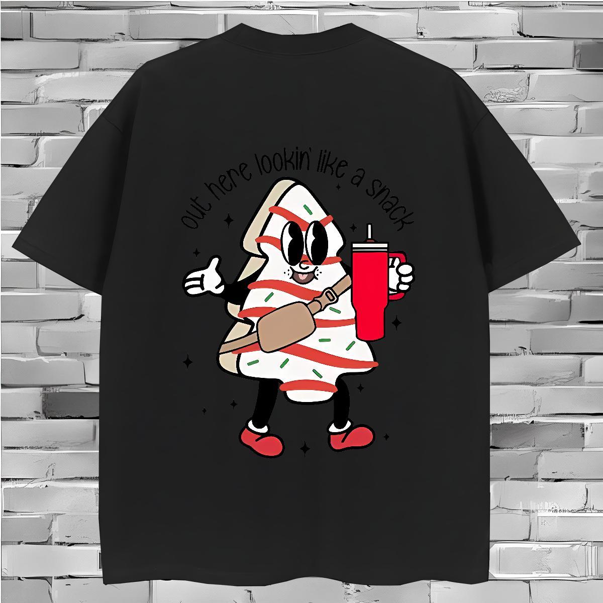 Mens T Shirts 230g Pure Cotton drink juice Street O Neck Short Sleeves Plus Size Custom Men Tops Tees Fashion New Loose Fit Tees Shirts