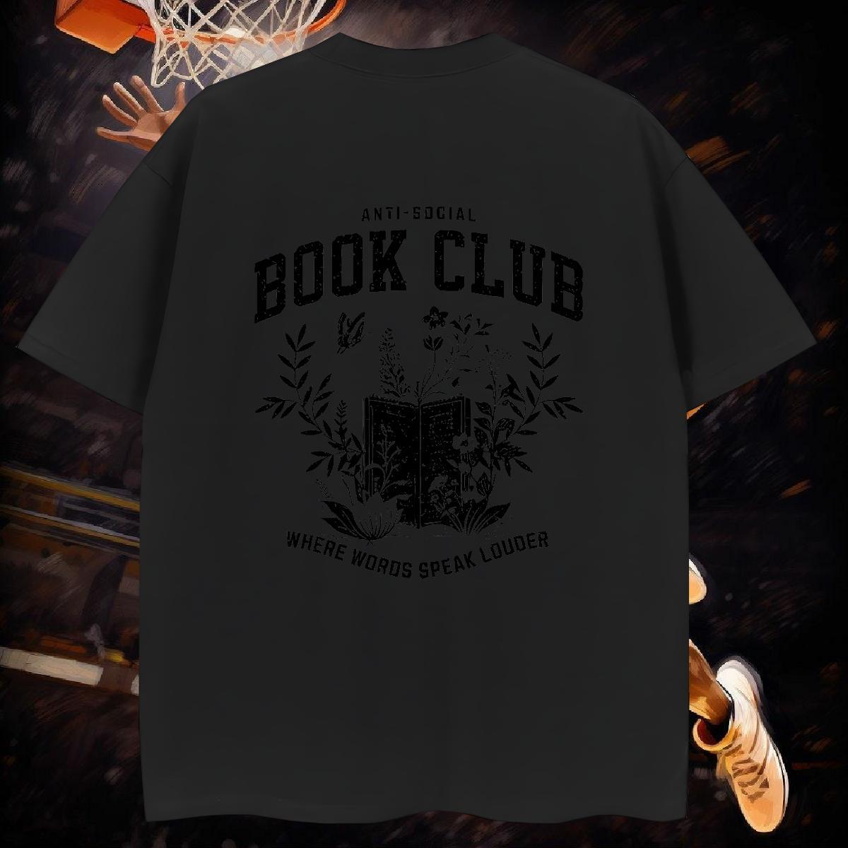 Mens T Shirts 100% Cotton 230g book Casual Daily Wear Crew Neck Skull Couples T Shirts Fashion Popular Tops Tees