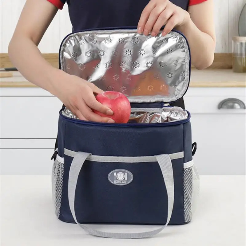 Outdoor Camping Picnic Bag Portable Lunch Bag Food Thermal Insulated Box Food Storage Bags Bento Pouch Dinner Container Handbag 240819