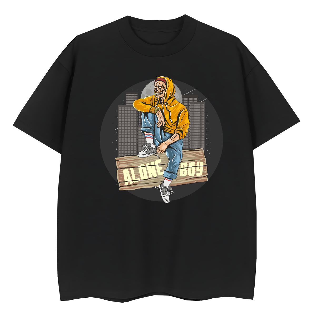 Cool Design Mens T Shirts skull Short Sleeve O-Neck Beach Custom Cartoon 100% Cotton 230g Men Tops Tees Free Shipping Top Tees