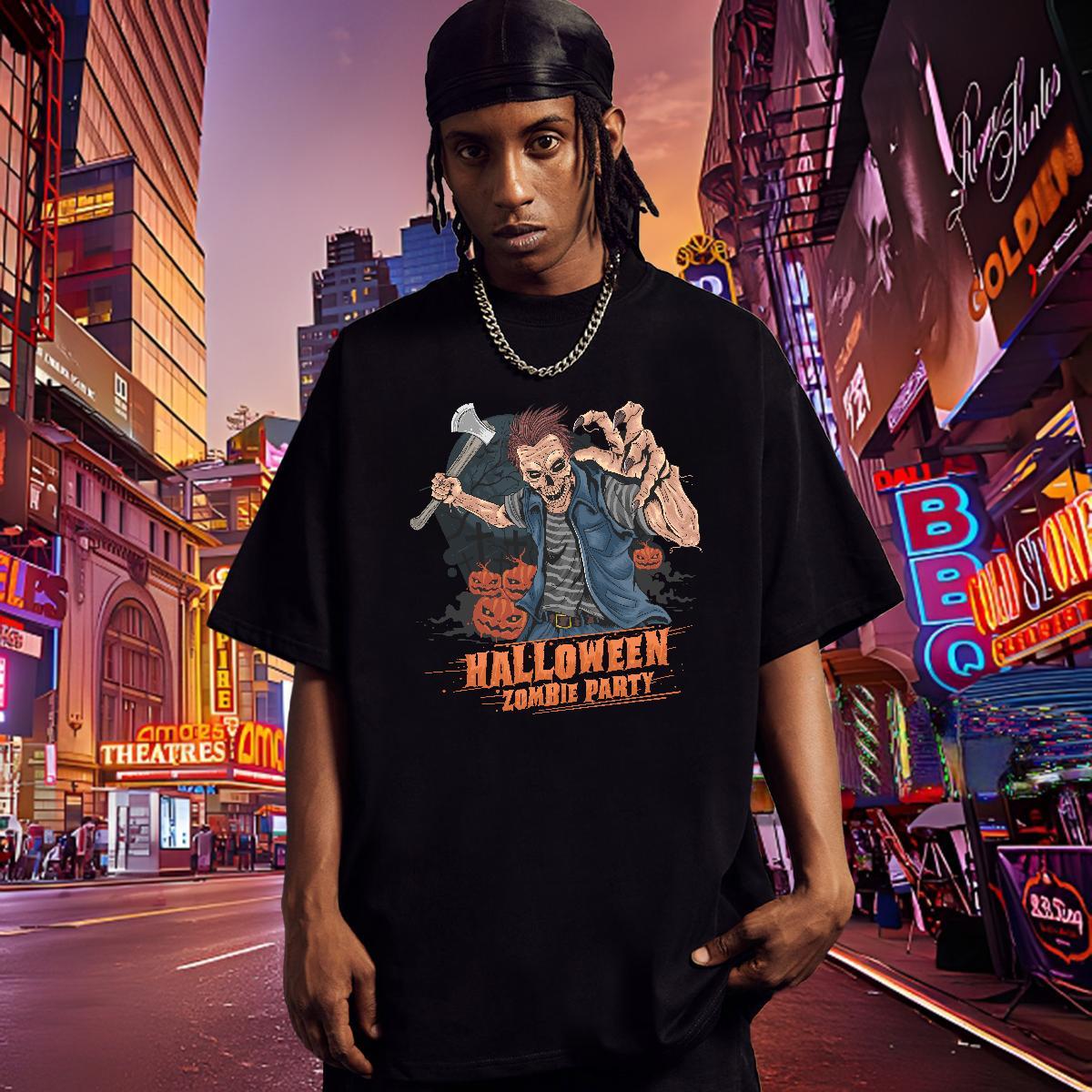 TOP Quality T-Shirts for Men halloween Breathable Crew Neck Casual Oversized 230g Pure Cotton Couples T Shirts Designer Clothings
