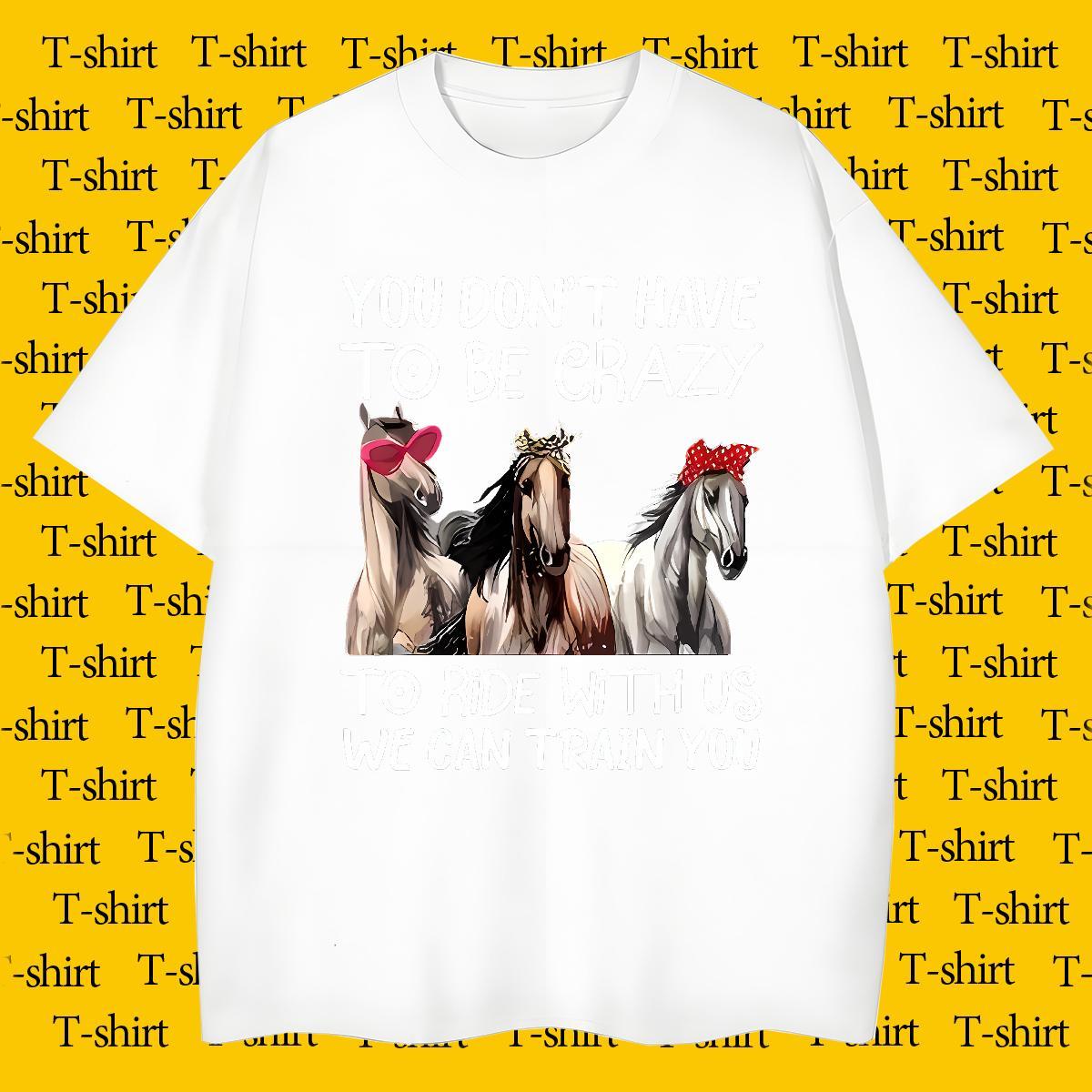 Classic Mens T Shirts horse O-Neck Short Sleeve Casual Beach Customized Print 230g 100% Cotton Men Tops Tees Factory Direct Tshirts