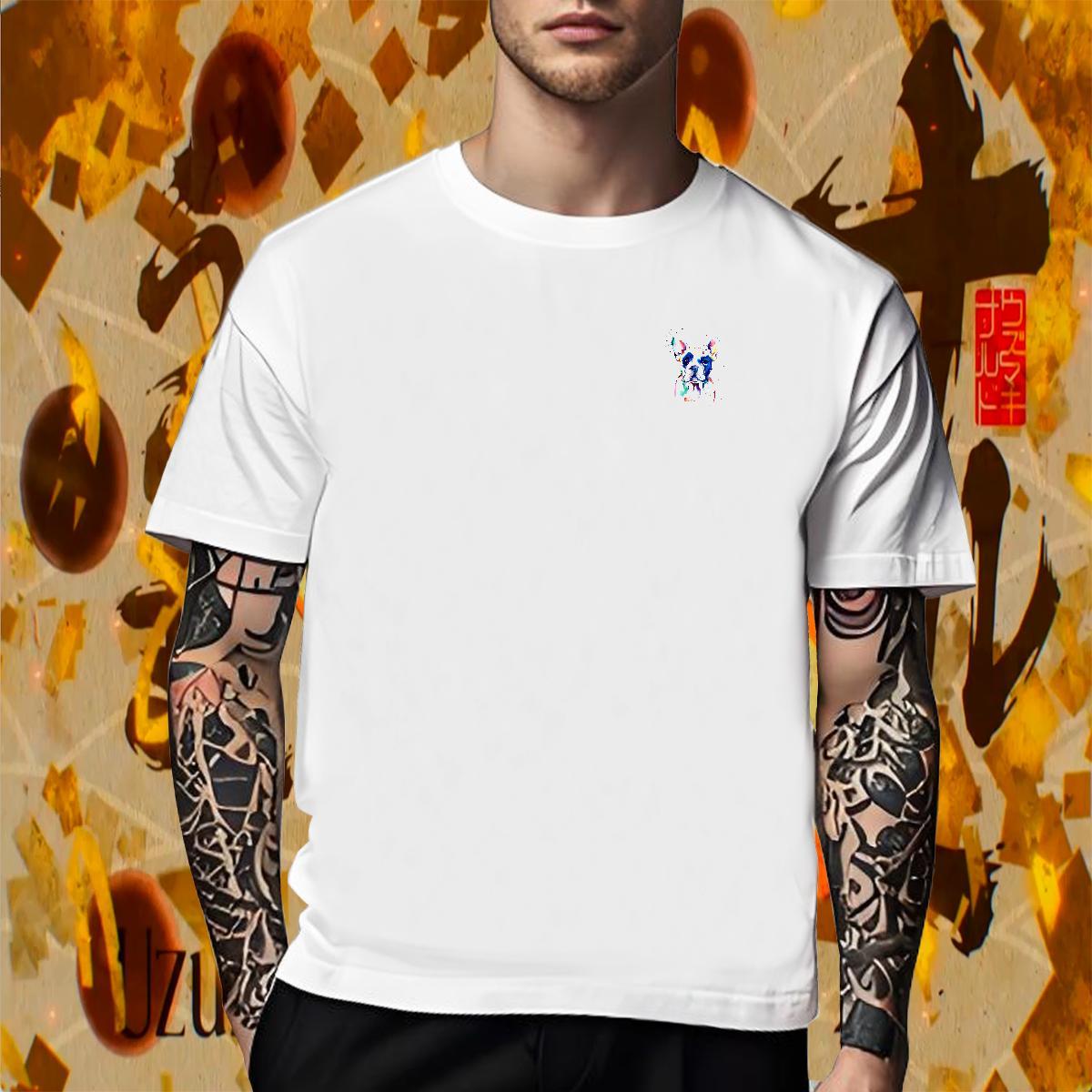 Comfortable Men Clothes T-Shirt Street Wear 230g 100% Cotton Asian Size O Neck Short Sleeves coloful dog T Shirts Men Fashion Casual Top Tees