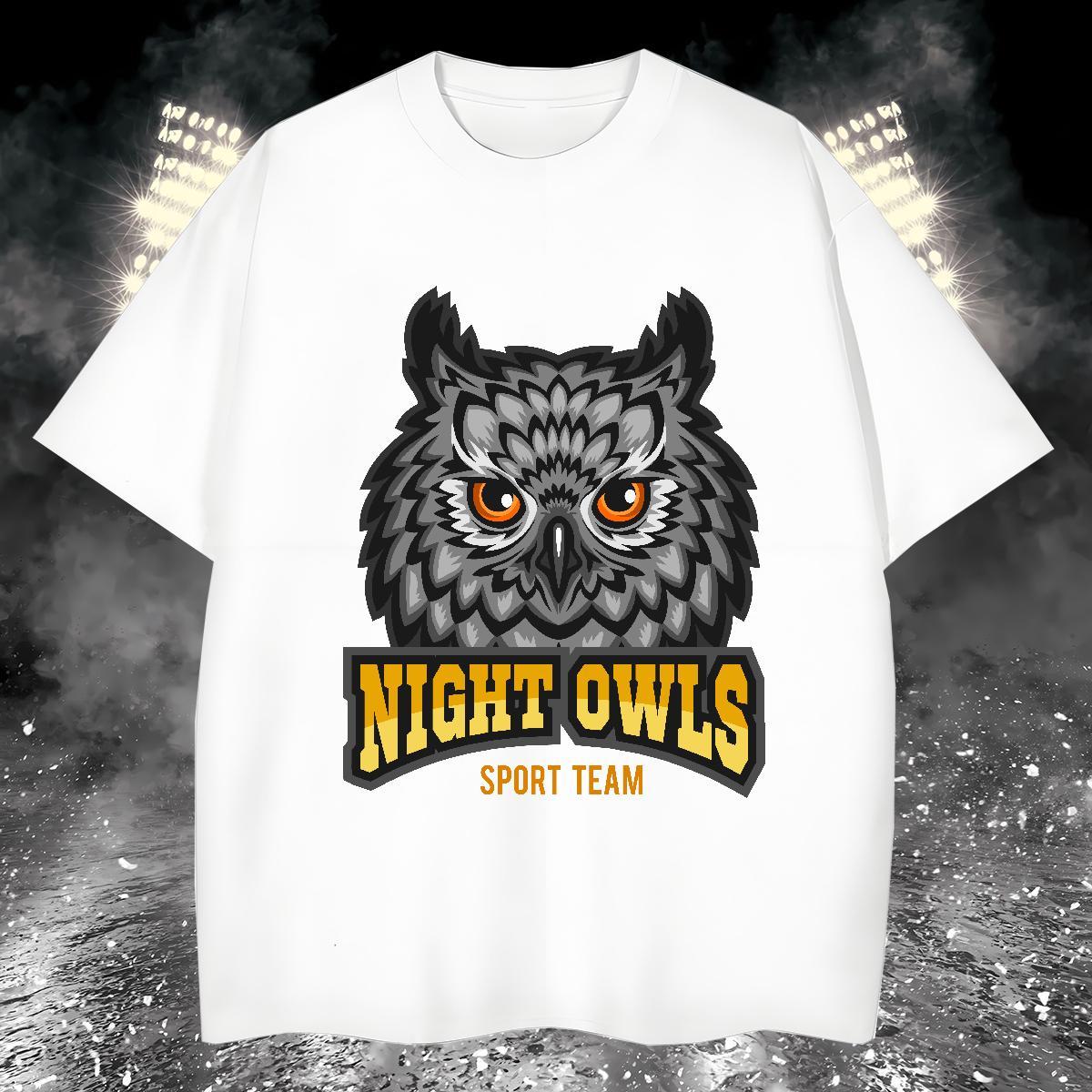 DIY Customized Mens Tshirts owl Street 230g 100% Cotton Tees Short Sleeve Soft Loose T-Shirts for Men DIY Anime