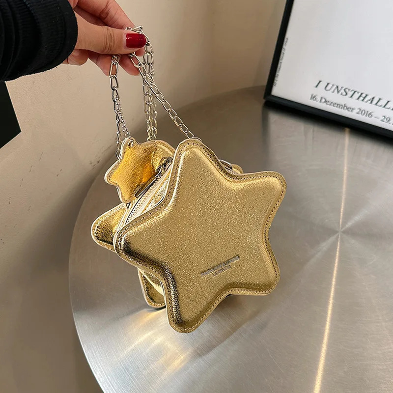 Women Small Shoulder Bag Five Point Star Shape Crossbody Bag Cartoon Chain Bag For Girls 240819