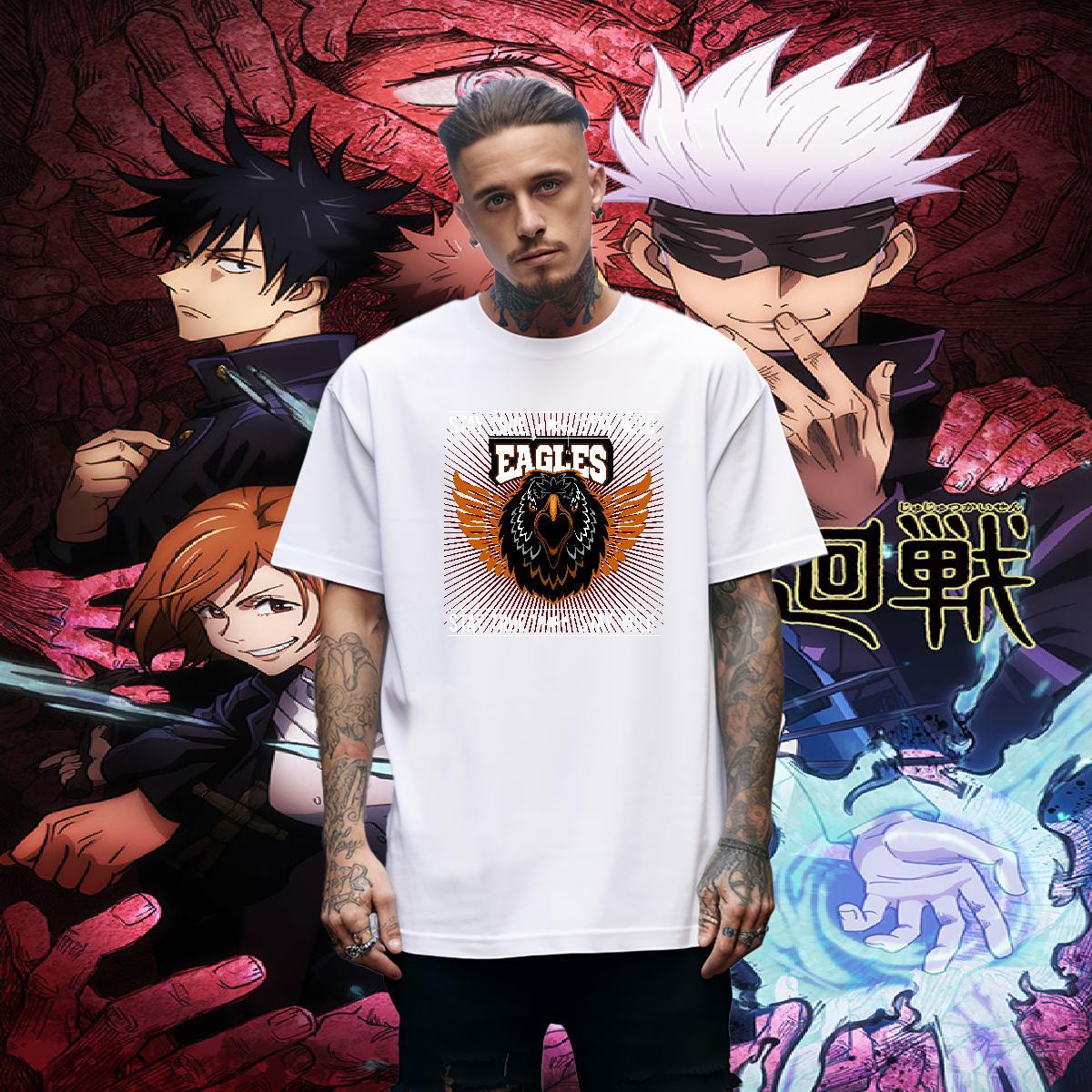 Classic Men T Shirts eagle Breathable Street wear Hip Hop DIY Anime 230g Cotton Tshirts Wholesale Tops Shirt