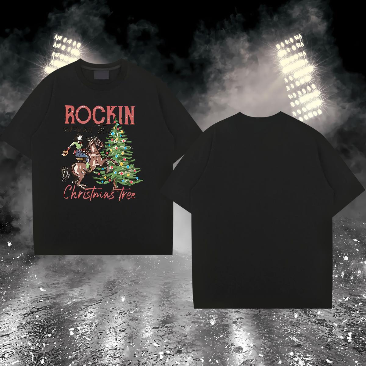 DIY Customized Men Tops Tees Christmas tree Street Wear 230g 100% Cotton Top Tees Breathable Short Sleeve Brand T Shirts Men Custom Big Size