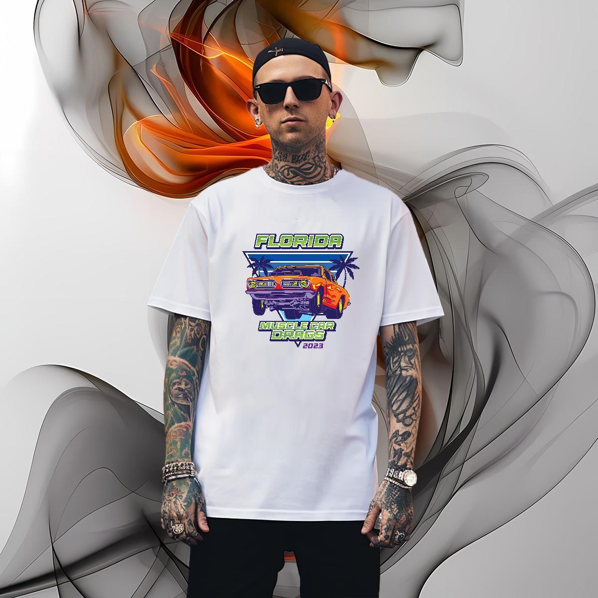 Cool car Mens T Shirts Sport Couples T Shirts 100% Cotton 230g Custom Breathable Short Sleeve Custom Print Plus Size Tee Shirt