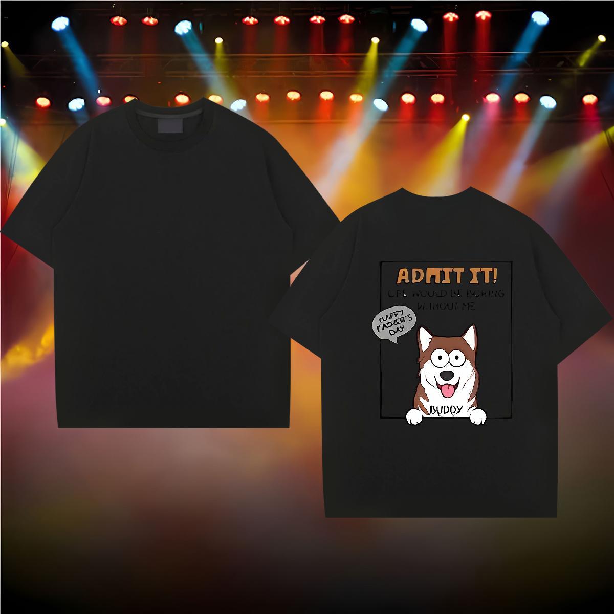 Custom Men Tops Tees dog High Street Hip Hop 230g 100% Cotton Clothings Round Neck Short Sleeve Comfortable T shirt Anime Print