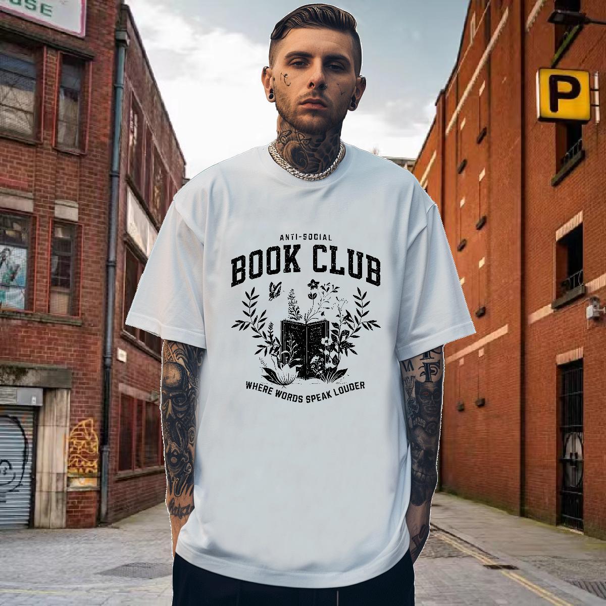 Men T Shirts 230g 100% Cotton book Anime Printing Street Breathable Soft Oversized 3XL 4XL Tshirt for Man Woman 2024 Designer Popular Tops Shirt
