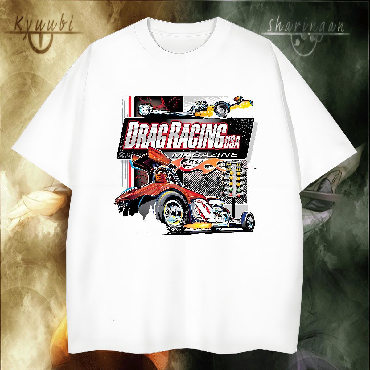 Cool Design car T Shirt For Man Spring Summer Tshirts 230g Pure Cotton Stylist Breathable Crew Neck Plus Size Cartoon Clothes