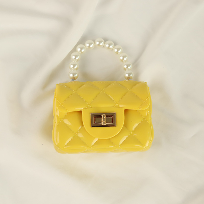 PVC Barbie Jelly Bag, Fashionable Versatile Mini Pearl Handbag, Stainproof and Easy to Wash Square Women's Bag