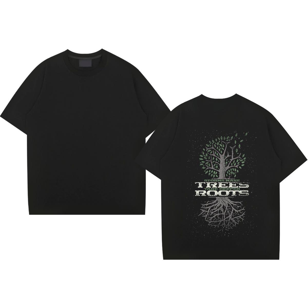 Custom Tshirts tree Casual 100% Cotton 230g Tops Shirt Breathable Short Sleeve Cool T Shirts Men Custom Printed