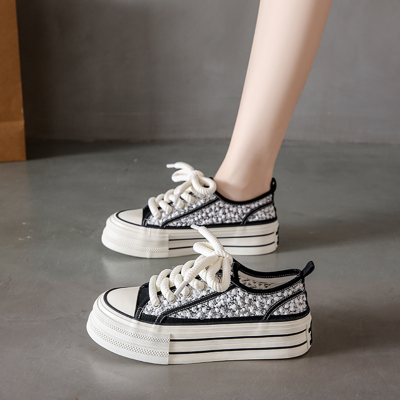 Ddmysports Canvas Women S Summer New Student Korean Edition Instagram Versatile Thick Sole Board Breathable Casual Shoes TP OUTDOOR