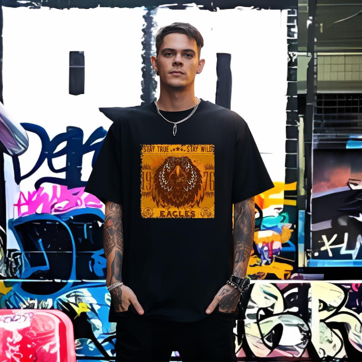 Cool T-Shirts eagle Breathable Hip Hop Street Custom Big Size 100% Cotton 230g Tshirts New Arrival Tees