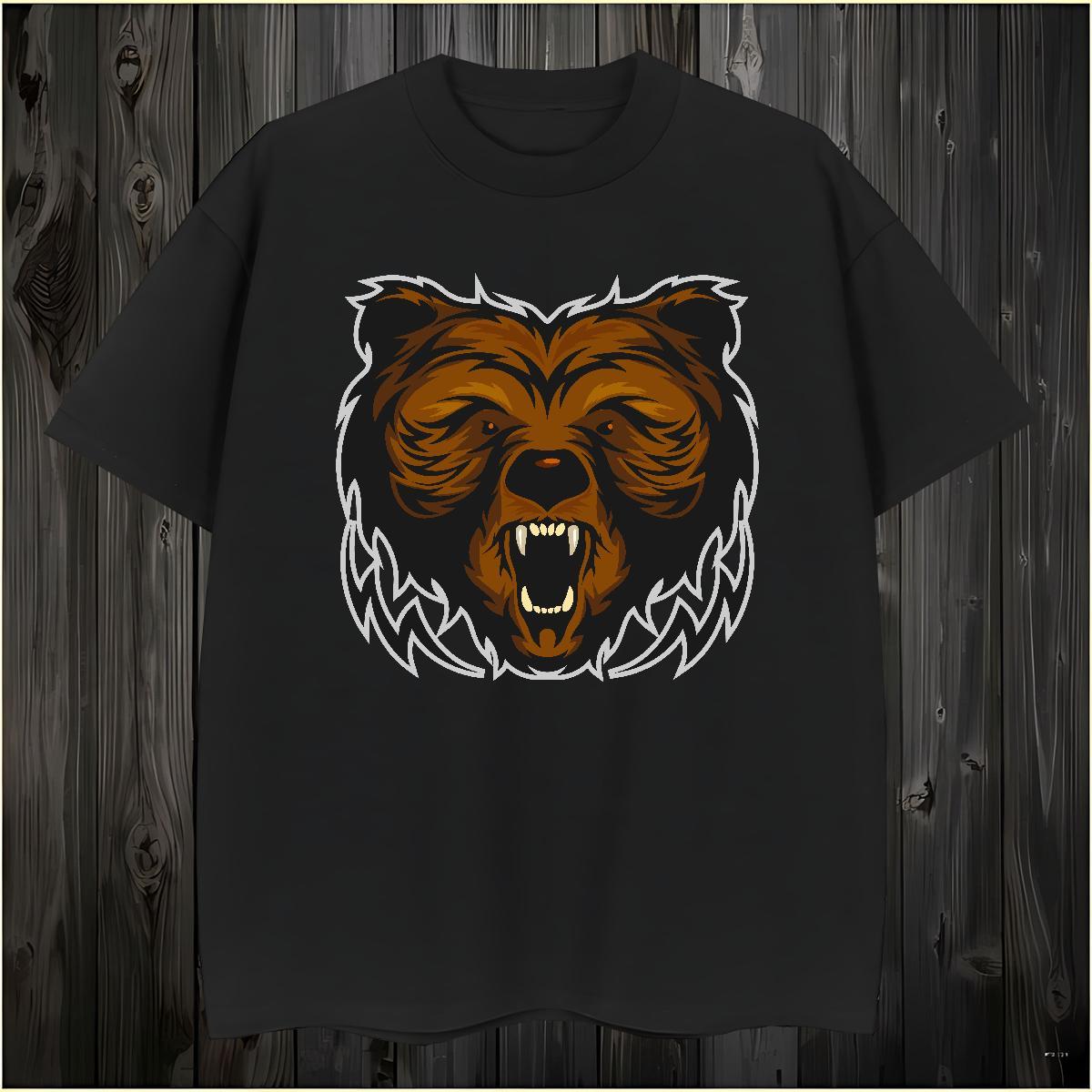 Classic bear Mens T Shirts Casual Tshirts 100% Cotton 230g Fashion Round Neck Short Sleeve DIY Printed Clothings