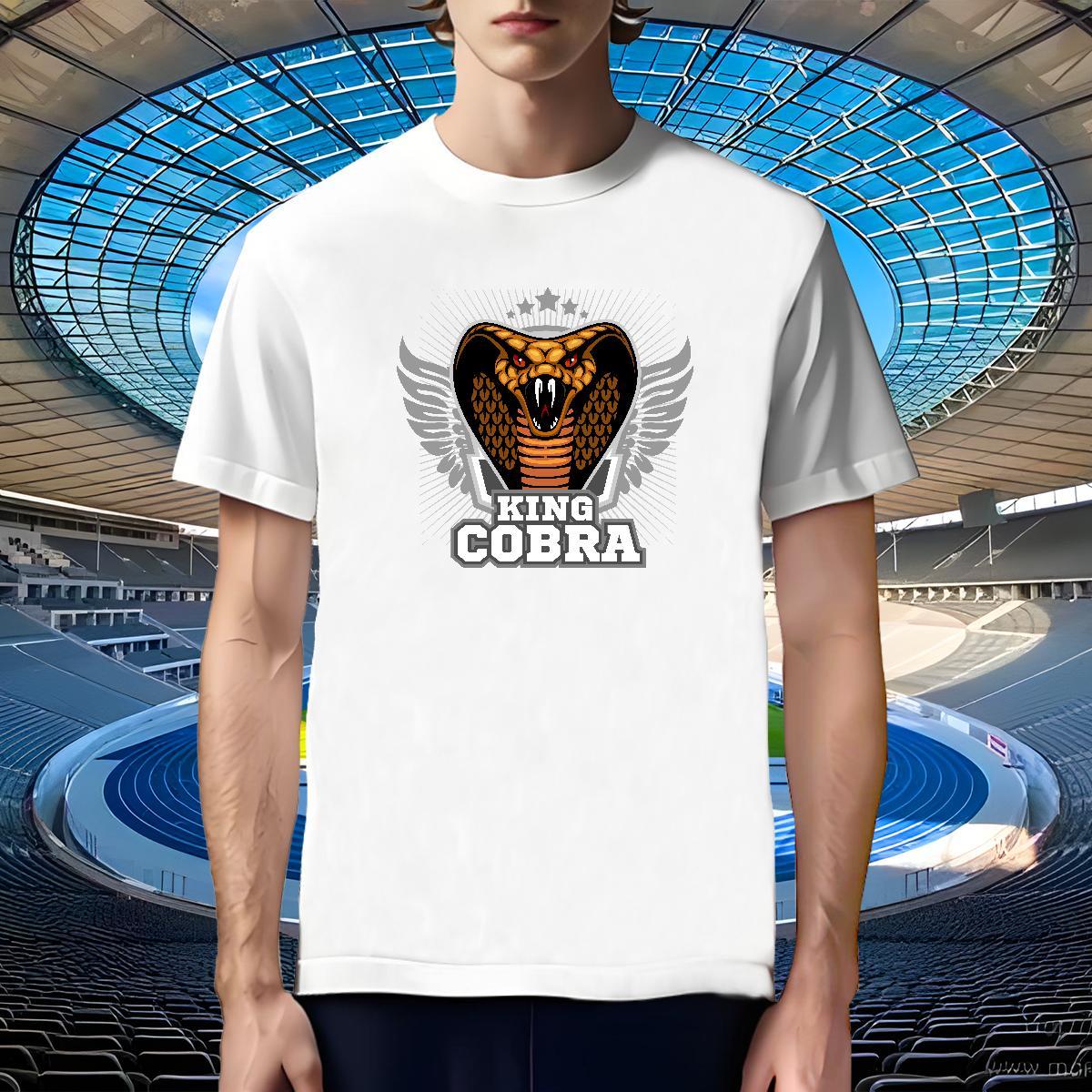 Popular T Shirts Men cobra Short Sleeve O-Neck Hip Hop Street Black White 100% Cotton 230g Men Tshirts Brand Tops Shirt