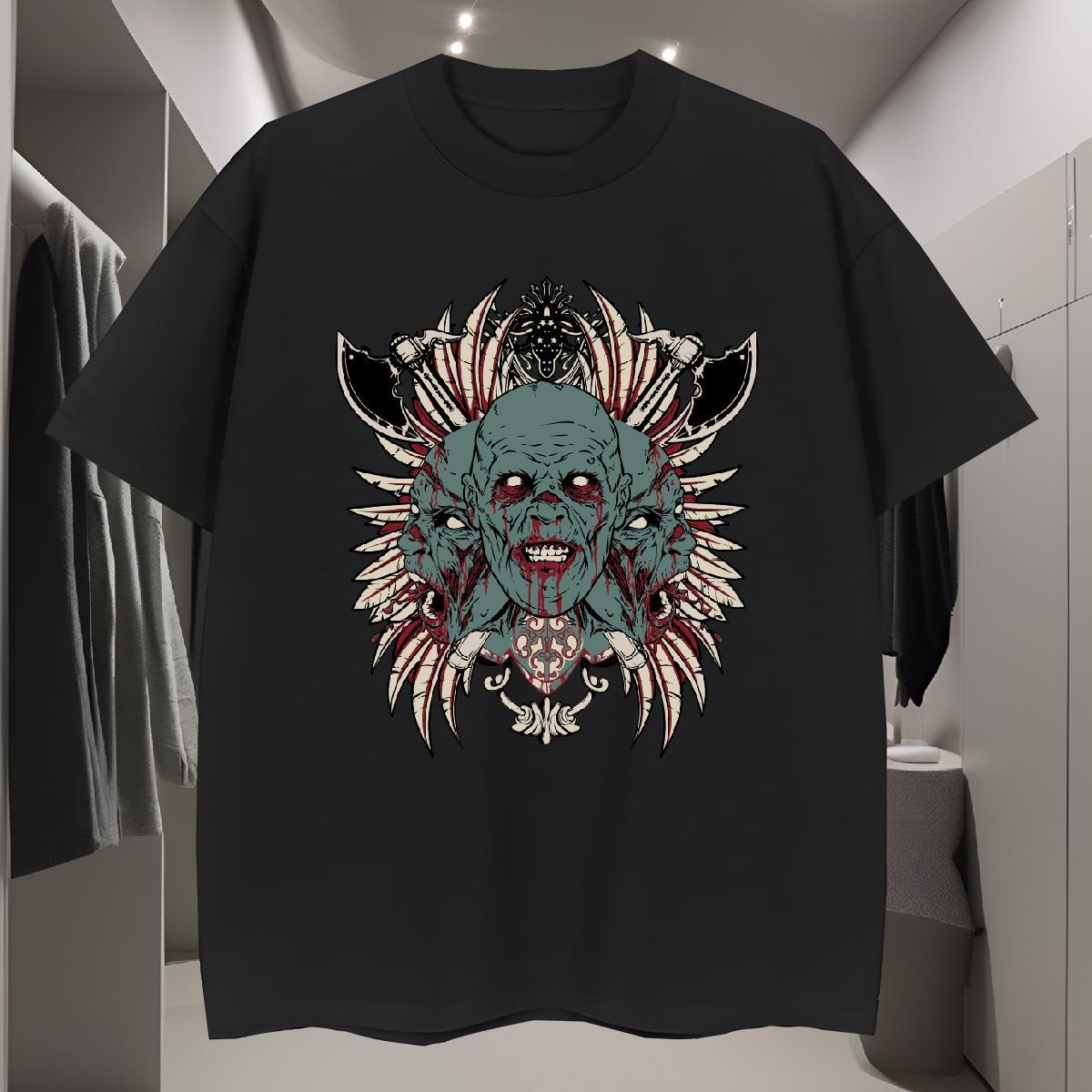 Man T Shirts 230g 100% Cotton demon Street Wear O Neck Short Sleeves DIY Men Tees Casual New Comfortable Tops Tees