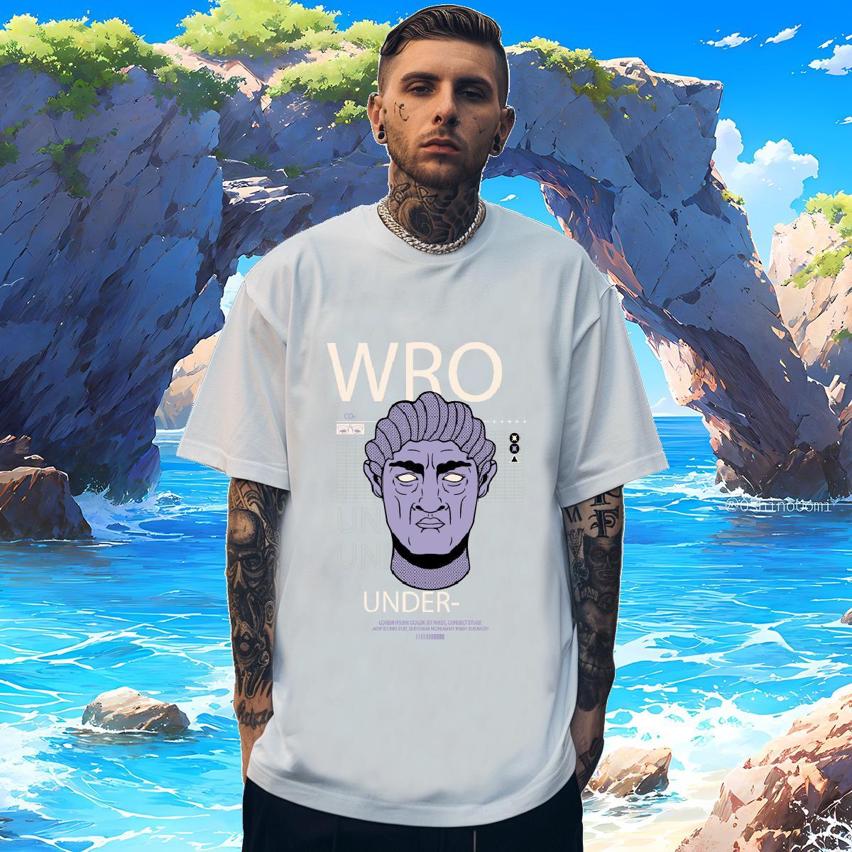 Designer western style 100% Cotton 230g Tshirts Home Outdoor Breathable Soft T shirt Brand Customized Tops Tees