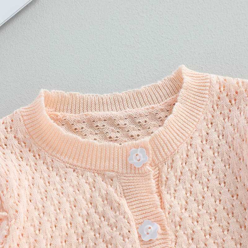Toddler Baby Girls Knitted Cardigan Long Fly Sleeve Button-down Sweater Autumn Winter Shirts Clothing Children Ruffles OuterwearXJ240819