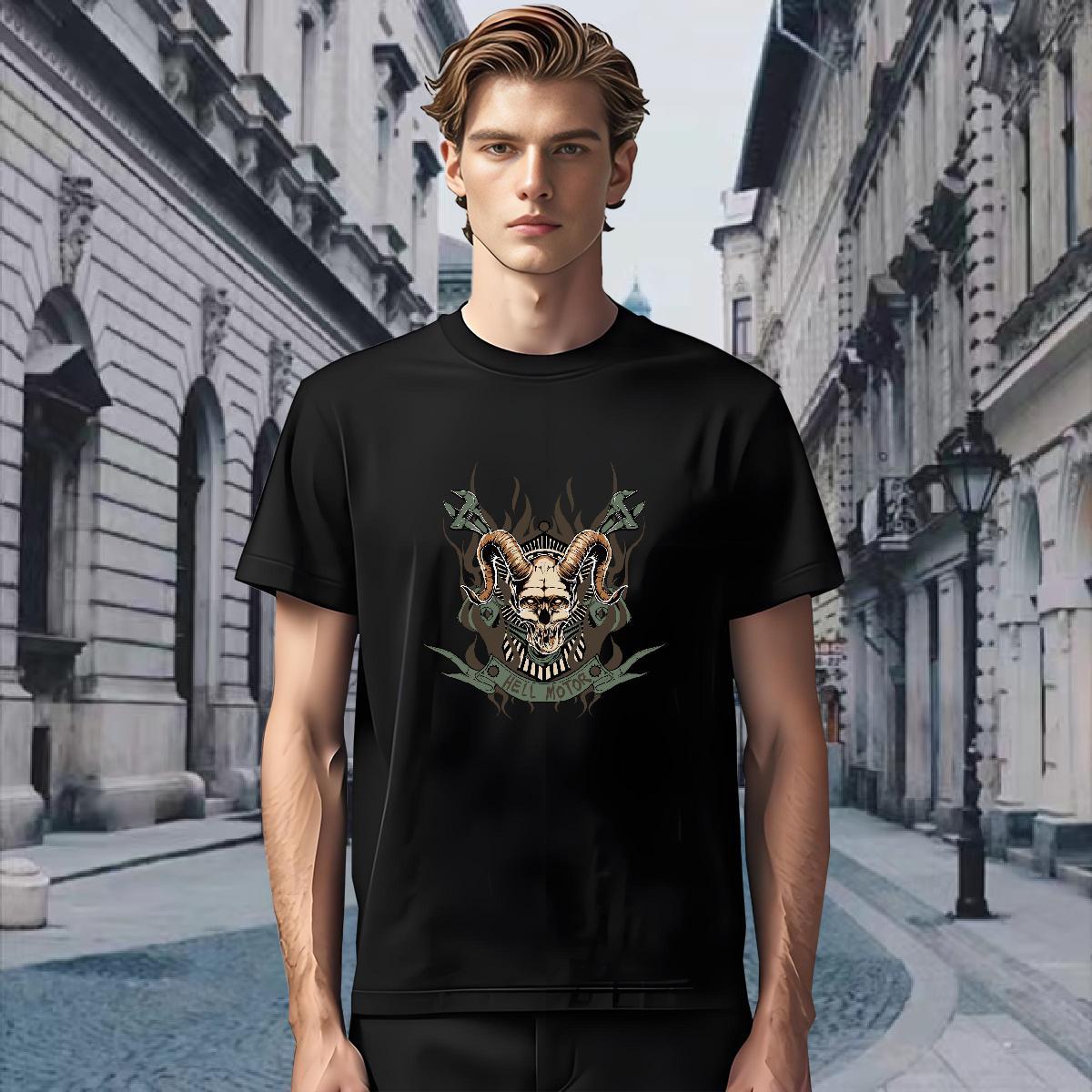 Cool Design Mens T Shirts shape Crew Neck Sport Custom Anime 230g 100% Cotton Mens Tshirts Classic Tee Shirt