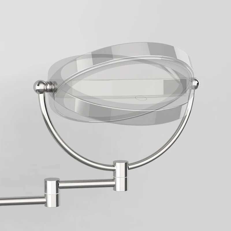 Wall Mounted LED Makeup Mirror With Plug 5X Magnifying Cosmetic Mirror Double Sided Wall Mirrors Touch Dimming Bathroom Mirrors Y240819