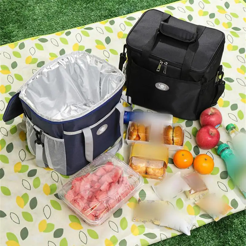 Outdoor Camping Picnic Bag Portable Lunch Bag Food Thermal Insulated Box Food Storage Bags Bento Pouch Dinner Container Handbag 240819