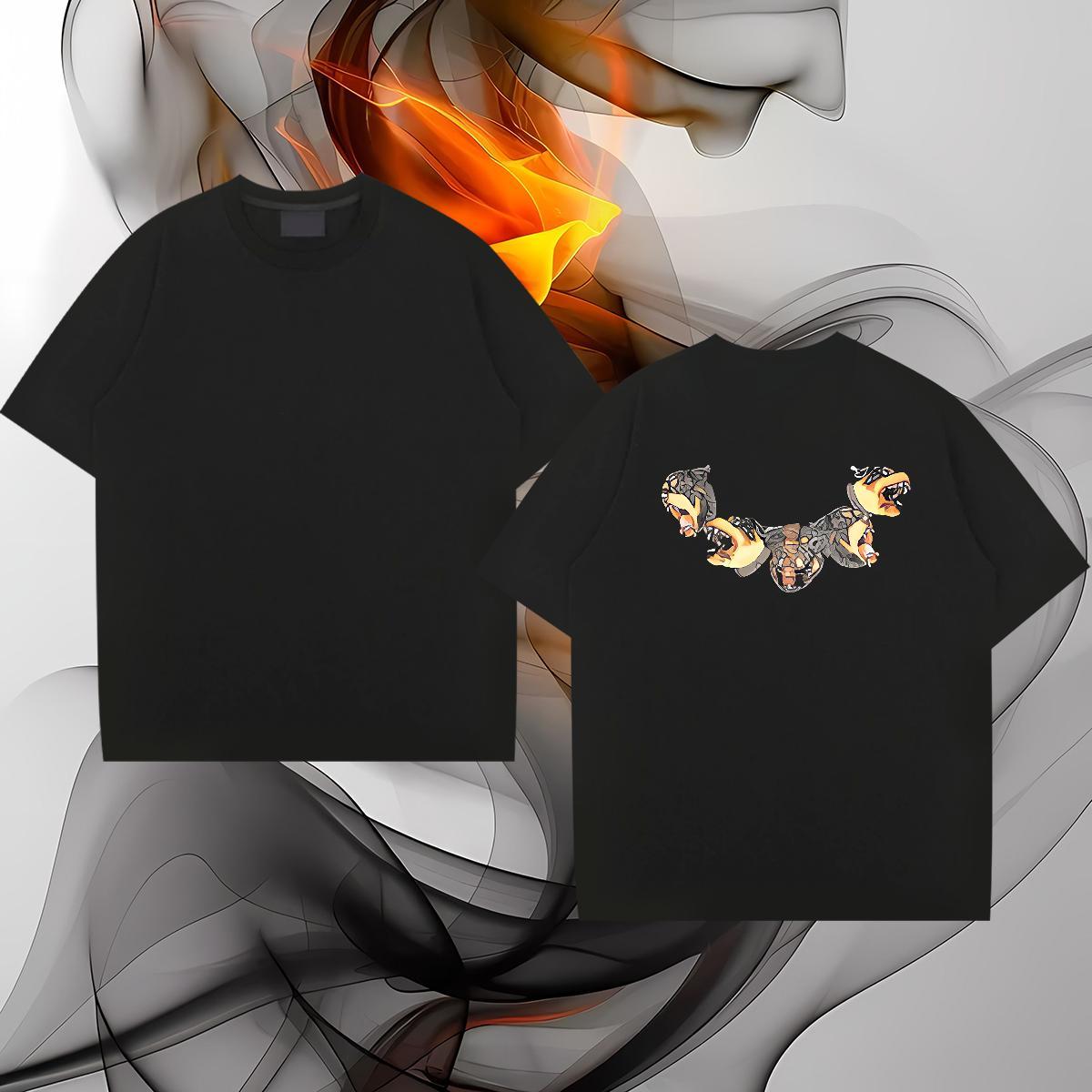 Classic Casual Men Clothes T-Shirt dog Street 230g Cotton Tops Breathable Crew Neck Wholesale T-Shirts for Men Anime Print