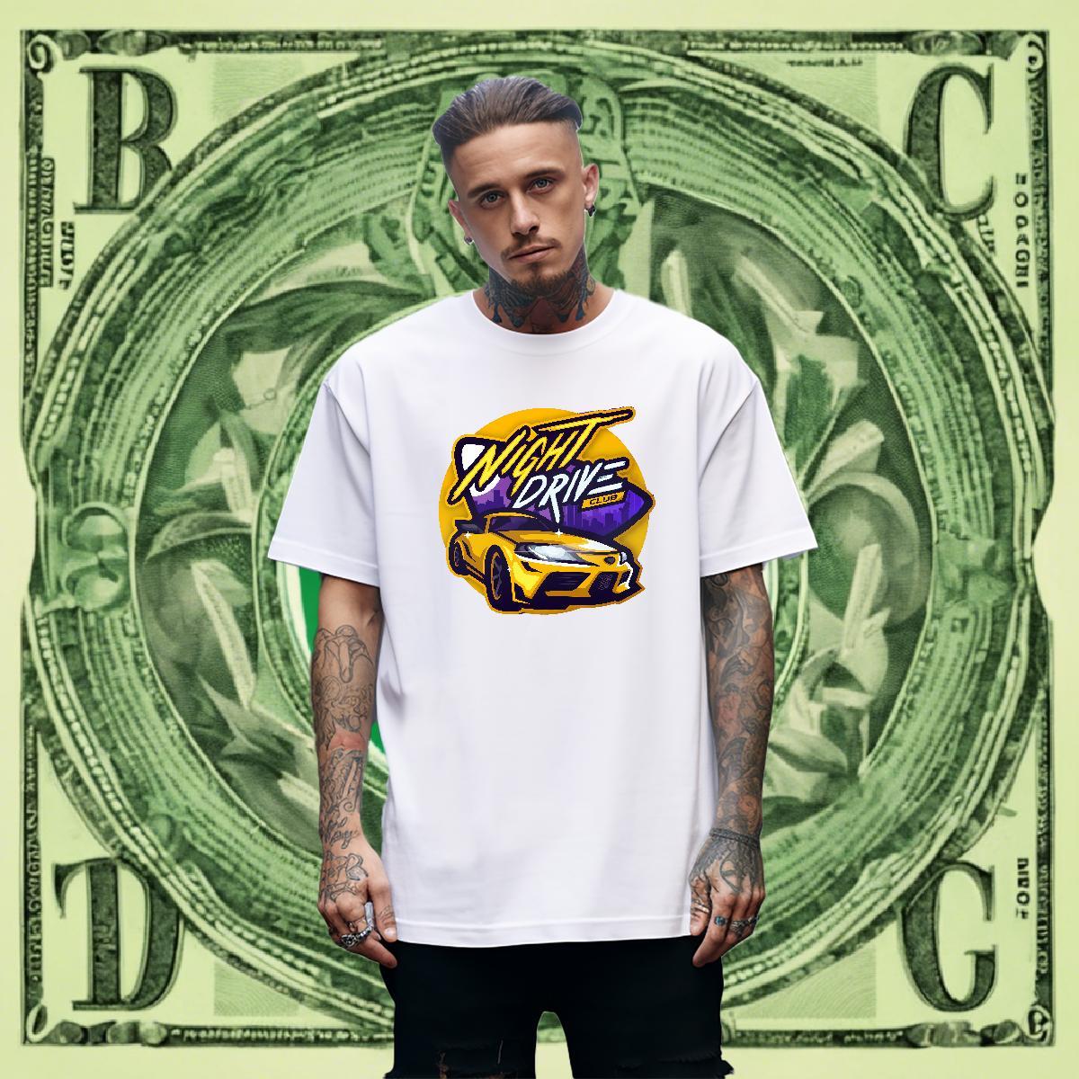 Cool Men Tshirts Sport 230g Pure Cotton DIY Printed Crew Neck Breathable car T-Shirts New Tee Shirt