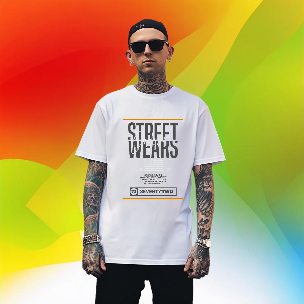 Brand letter T-Shirts for Men Hip Hop Street Tshirts 100% Cotton 230g Factory Direct Breathable Short Sleeve Custom Printing Tees Shirts