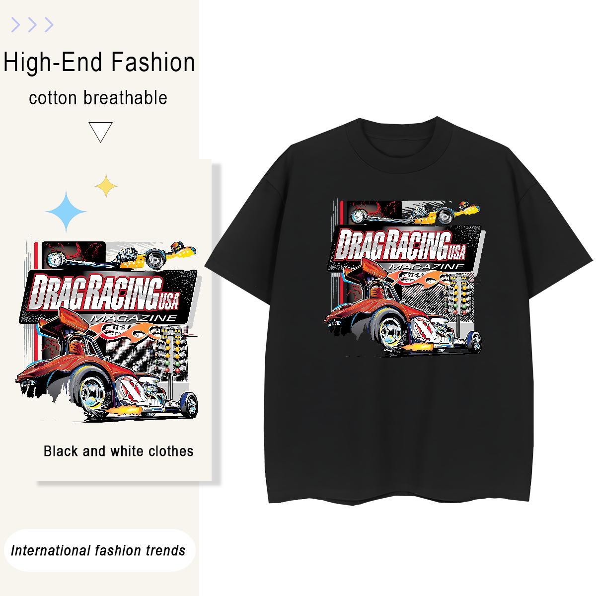 Wholesale car 230g Pure Cotton Men Tops Tees Spring Summer Breathable Short Sleeve Man T Shirts Classic Custom Print Plus Size Top Tees