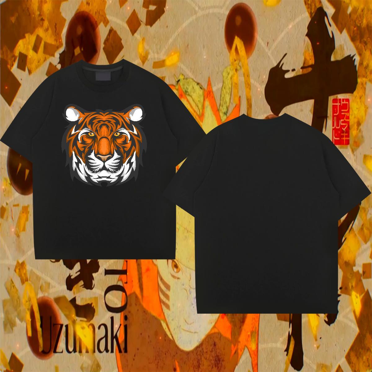 Comfortable Man T Shirts tiger Breathable Soft Street Custom Anime 230g Pure Cotton Couples T Shirts 2024 DIY Polos