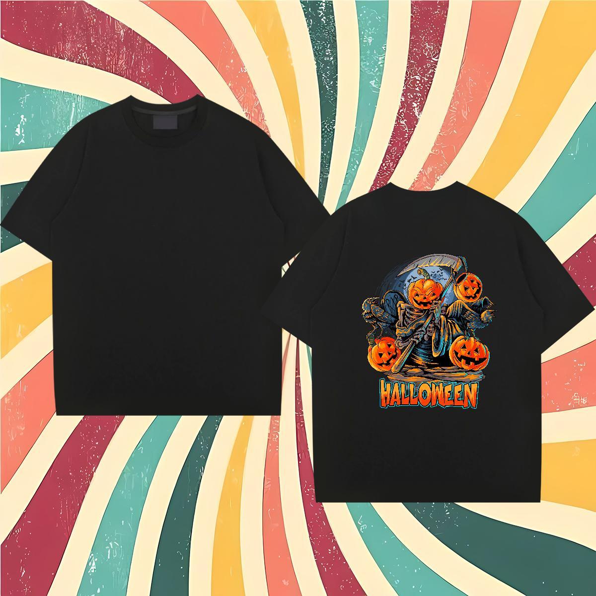 Classic Tshirt for Man Woman Halloween Sports Casual 230g 100% Cotton Clothings Breathable Soft Loose Fit Men T Shirts Customized Print
