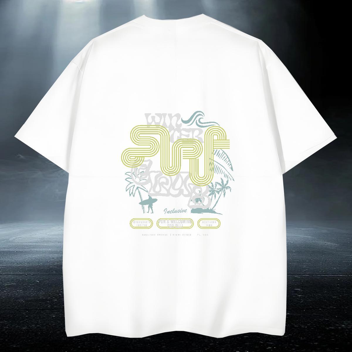 Unisex Men Tshirts Spring Summer 230g Cotton Oversized 4XL Breathable Crew Neck beach Mens T Shirts Brand Clothes