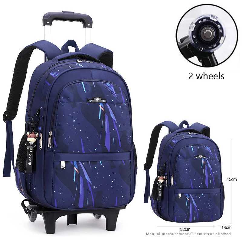 Children School Bags Kids Travel Rolling Luggage Bag Trolley School Backpack Teenager Boys Rucksack Wheeled Bag Bagkpack Mochila Y240820