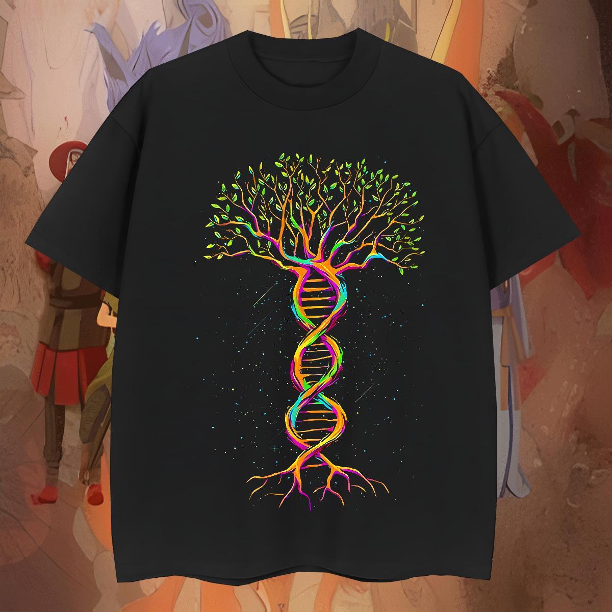 Popular tree T-Shirts for Men Home Outdoor Men Tops Tees 230g 100% Cotton 2024 Summer Round Neck Short Sleeve DIY Tee Shirt