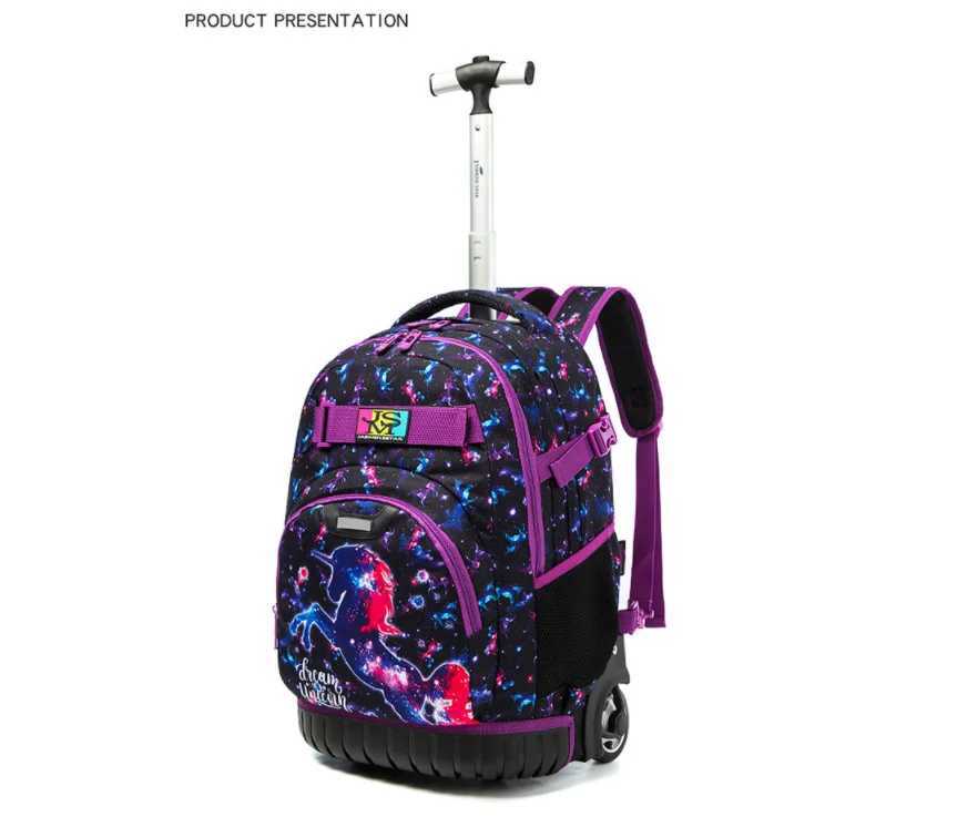 Children School Rolling backpack bags Wheeled backpack for Boy kids Travel Backpack Wheels Rolling backpacks Trolley bags school Y240820