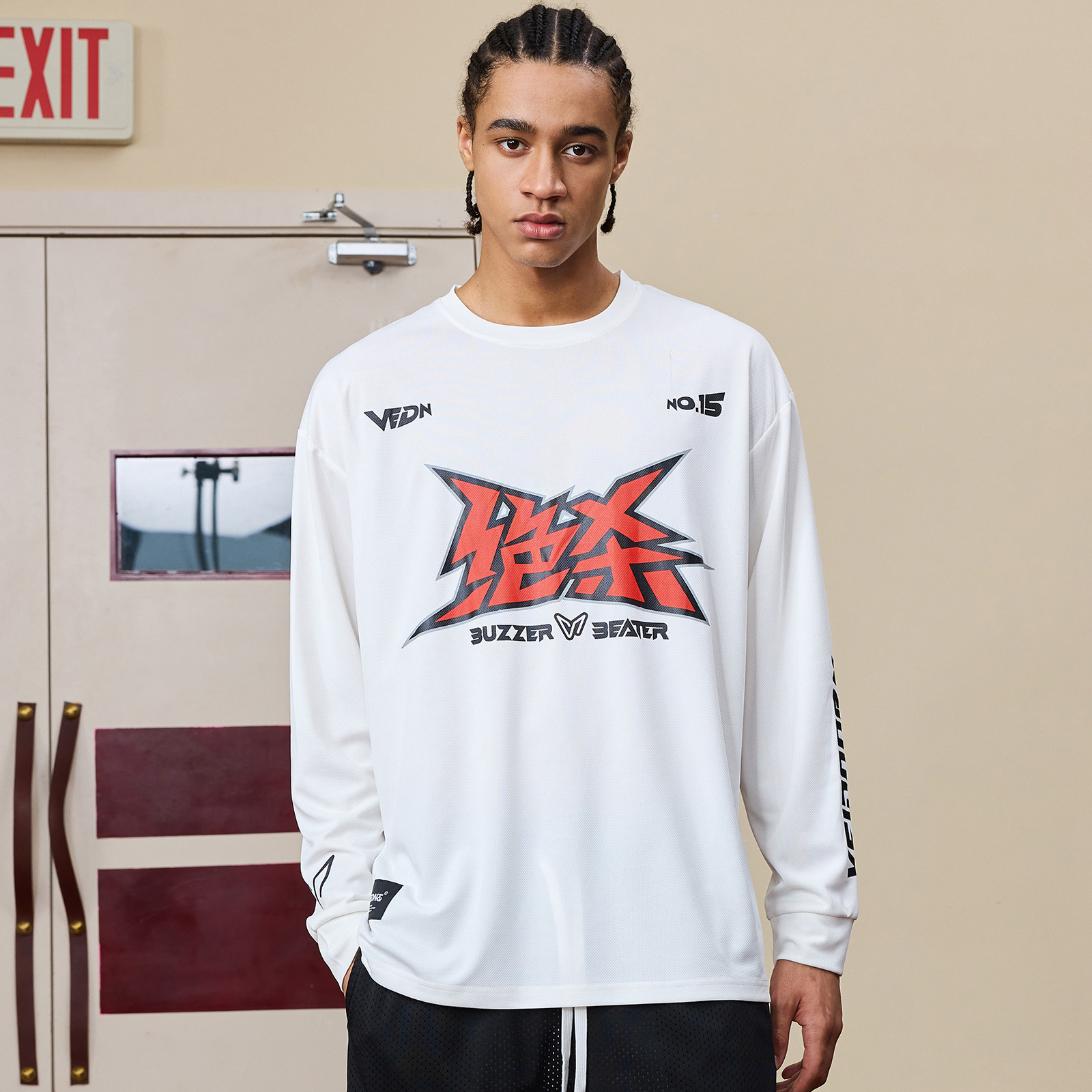 Number 15 Long Sleeve T-Shirt for Men Quick Drying Breathable Casual Sports Outdoor Top Tee Basketball Jersey Soft Daily Shirt