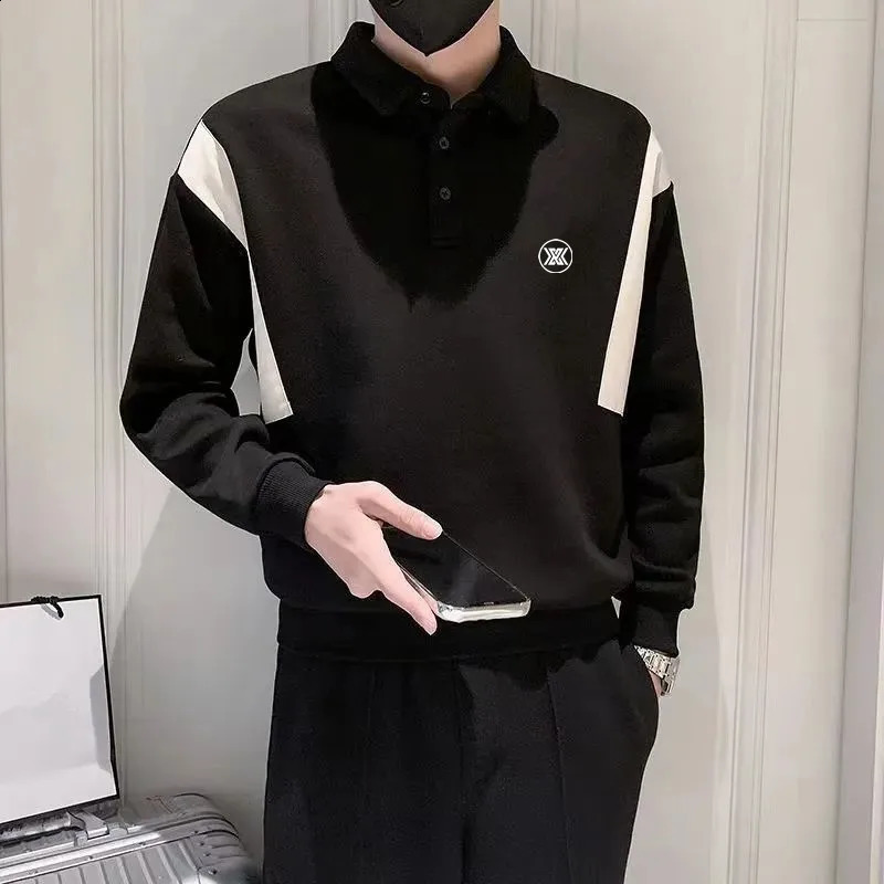 Golf Mens T-shirt Spring Autumn Long Sleeves Golf Polo Shirt Sports Casual Golf Tennis Loose Fashion Tees Mens Golf Clothing 240820