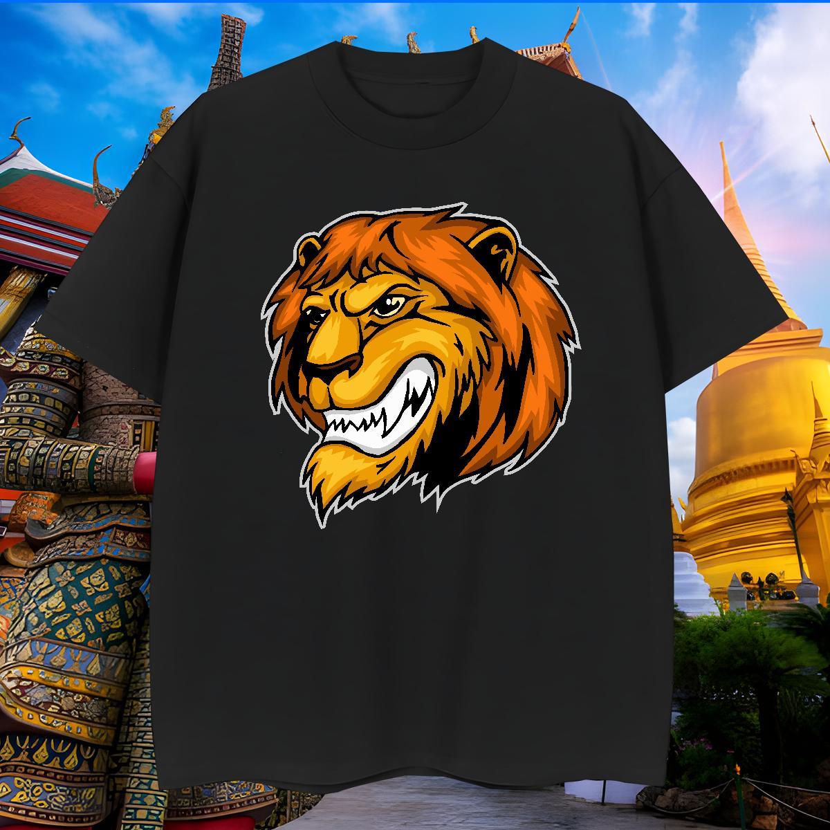 Brand Man T Shirts lion Crew Neck Breathable Street Casual Custom Print Oversized 230g Pure Cotton Tshirts Customized Polos