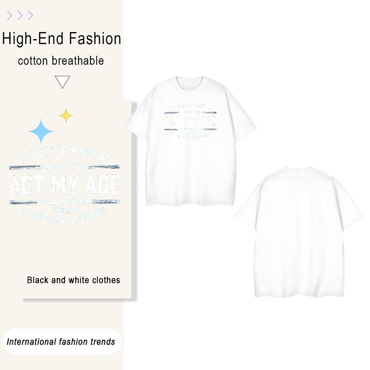 TOP Quality letter 230g 100% Cotton Tshirts High Street Hip Hop Crew Neck Breathable T shirt DIY Customized Asian Size Tops Tees