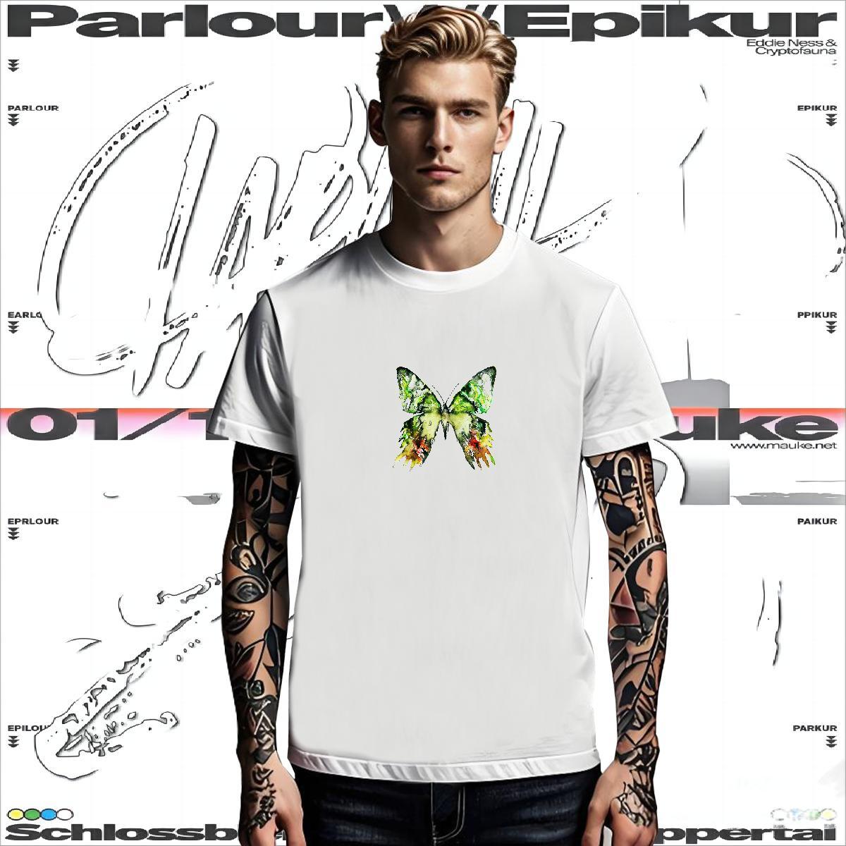 New Designer Couples T Shirts Butterfly High Street Hip Hop 230g 100% Cotton Polos Breathable Crew Neck Cool T shirt DIY Anime